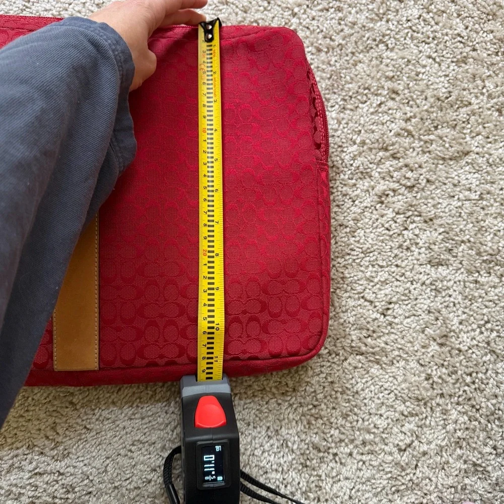 Coach Voyage Signature Padded Laptop Case - Red Canvas - Picture 9 of 13